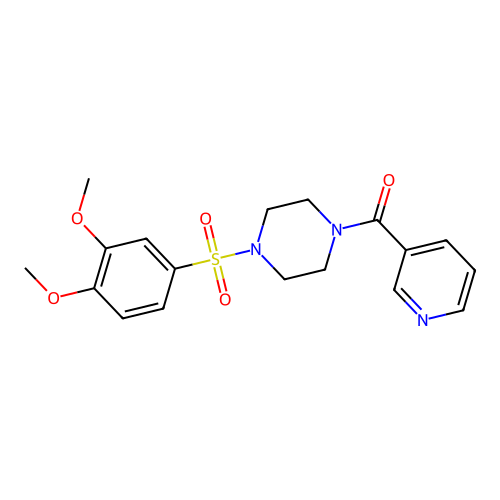[4-(3,4-Dimethoxyphenyl)sulfonylpiperazin-1-yl]-pyridin-3-ylmethanone structure