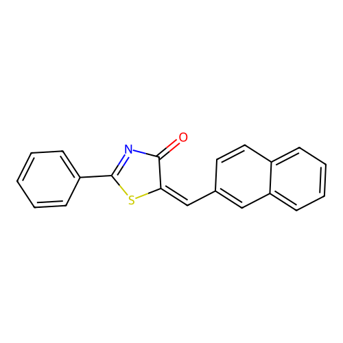4(5H)-Thiazolone, 5-(2-naphthalenylmethylene)-2-phenyl- structure
