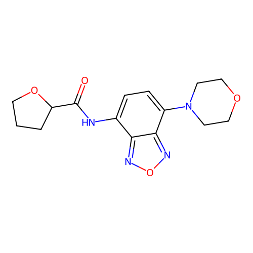 N-(4-morpholin-4-yl-2,1,3-benzoxadiazol-7-yl)oxolane-2-carboxamide structure