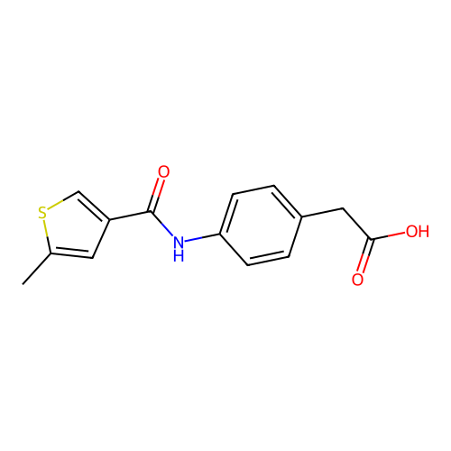 2-{4-[(5-Methyl-3-thienyl)carbonylamino]phenyl}acetic acid structure