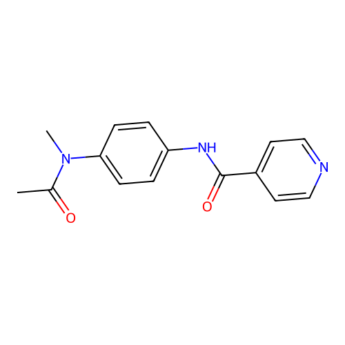 N-{4-[acetyl(methyl)amino]phenyl}isonicotinamide structure