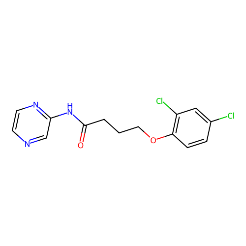 4-(2,4-dichlorophenoxy)-N-pyrazin-2-ylbutanamide structure