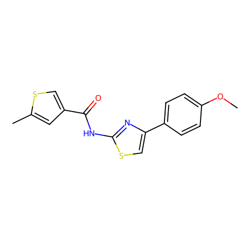 N-[4-(4-methoxyphenyl)-1,3-thiazol-2-yl]-5-methylthiophene-3-carboxamide structure