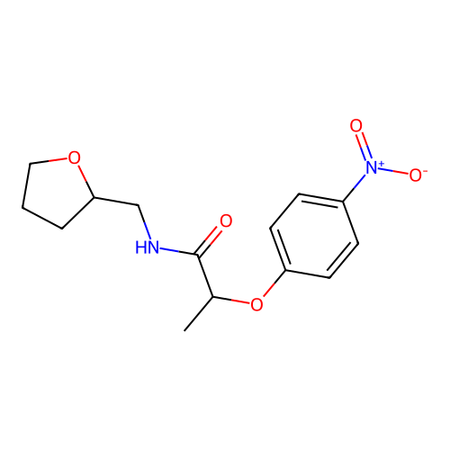 2-(4-nitrophenoxy)-N-(oxolan-2-ylmethyl)propanamide structure