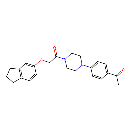 1-[4-(4-acetylphenyl)piperazin-1-yl]-2-(2,3-dihydro-1H-inden-5-yloxy)ethanone structure