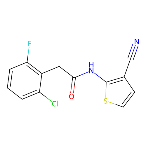 2-(2-chloro-6-fluorophenyl)-N-(3-cyanothiophen-2-yl)acetamide structure