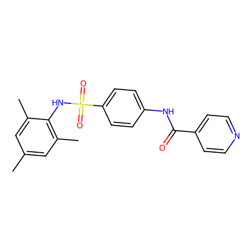 N-[4-[(2,4,6-trimethylphenyl)sulfamoyl]phenyl]pyridine-4-carboxamide structure