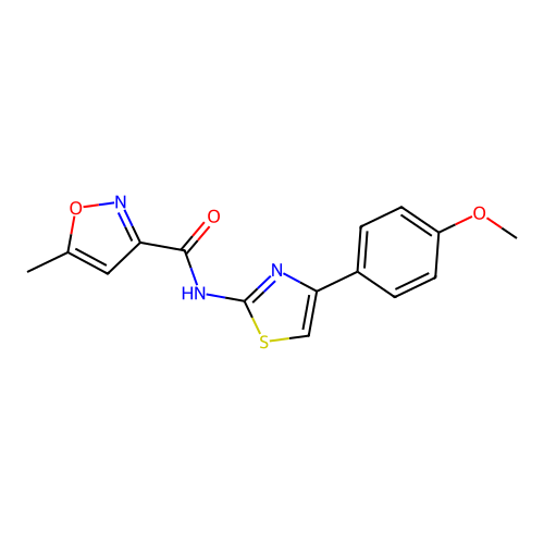 N-[4-(4-methoxyphenyl)-1,3-thiazol-2-yl]-5-methyl-1,2-oxazole-3-carboxamide structure
