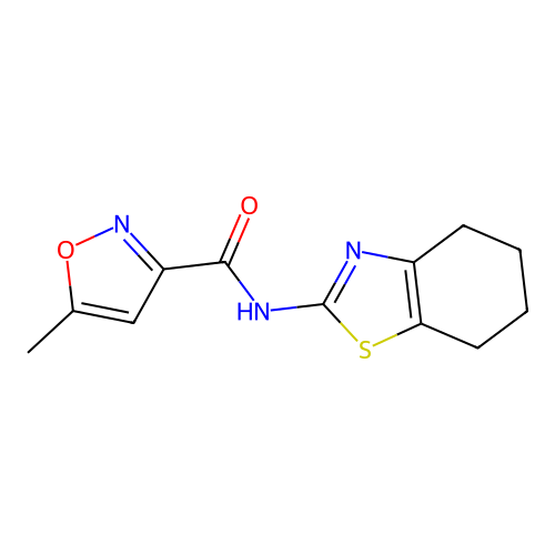 5-methyl-N-(4,5,6,7-tetrahydro-1,3-benzothiazol-2-yl)-1,2-oxazole-3-carboxamide structure