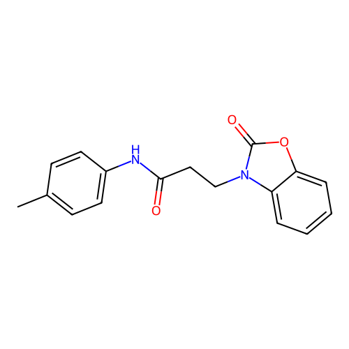 N-(4-methylphenyl)-3-(2-oxo-1,3-benzoxazol-3(2H)-yl)propanamide structure