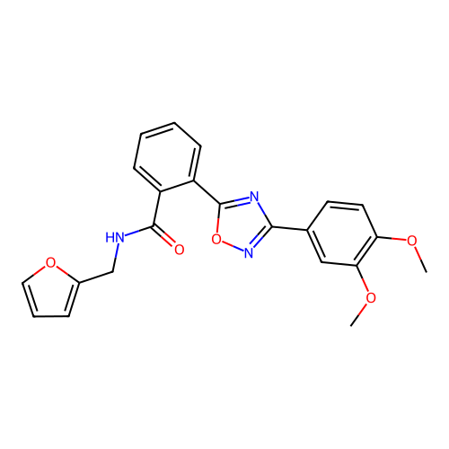 2-[3-(3,4-dimethoxyphenyl)-1,2,4-oxadiazol-5-yl]-N-(furan-2-ylmethyl)benzamide structure