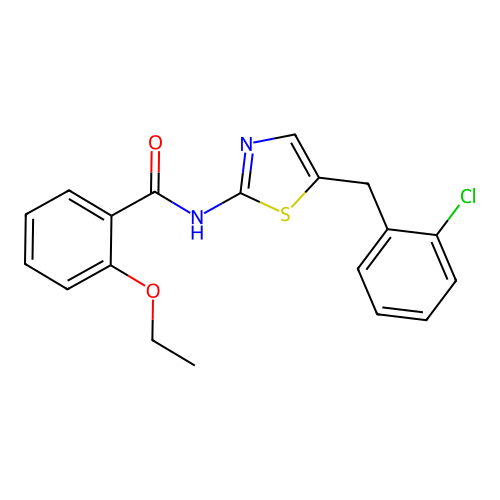 N-[5-[(2-chlorophenyl)methyl]-1,3-thiazol-2-yl]-2-ethoxybenzamide structure