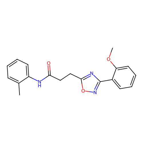 3-[3-(2-methoxyphenyl)-1,2,4-oxadiazol-5-yl]-N-(2-methylphenyl)propanamide structure