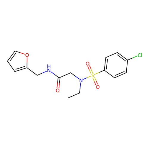 2-[(4-chlorophenyl)sulfonyl-ethylamino]-N-(furan-2-ylmethyl)acetamide structure