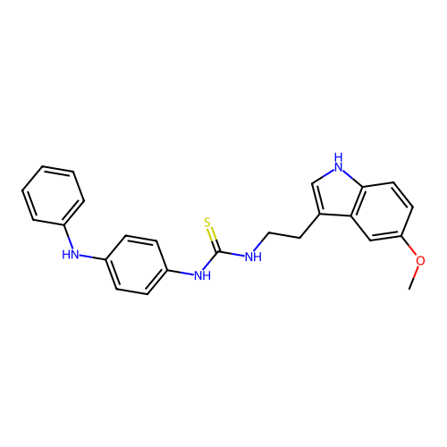 1-(4-anilinophenyl)-3-[2-(5-methoxy-1H-indol-3-yl)ethyl]thiourea structure