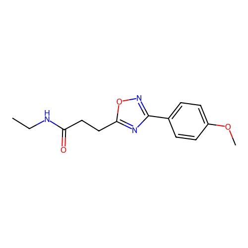 N-ethyl-3-[3-(4-methoxyphenyl)-1,2,4-oxadiazol-5-yl]propanamide structure