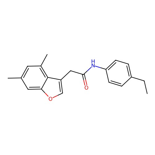 2-(4,6-dimethyl-1-benzofuran-3-yl)-N-(4-ethylphenyl)acetamide structure