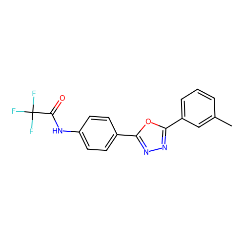 2,2,2-trifluoro-N-[4-[5-(3-methylphenyl)-1,3,4-oxadiazol-2-yl]phenyl]acetamide structure
