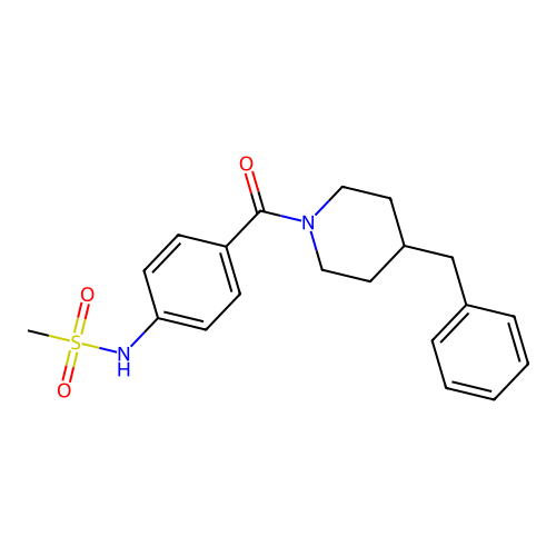 N-[4-(4-benzylpiperidine-1-carbonyl)phenyl]methanesulfonamide structure