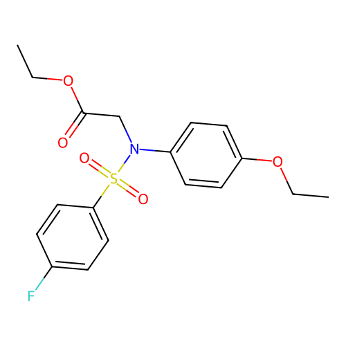 ethyl 2-(N-(4-ethoxyphenyl)-4-fluorophenylsulfonamido)acetate structure