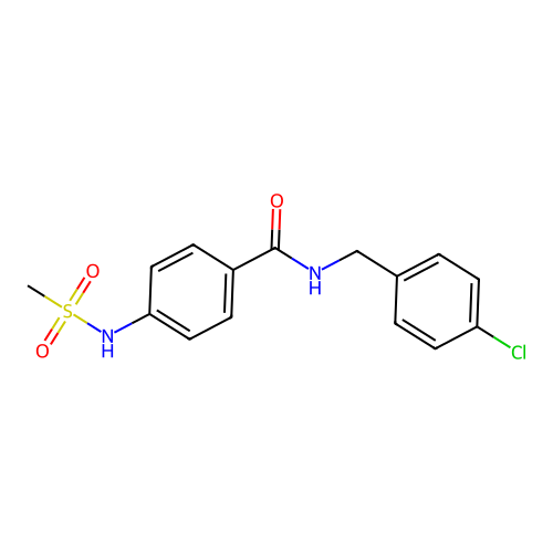 N-(4-chlorobenzyl)-4-[(methylsulfonyl)amino]benzamide structure