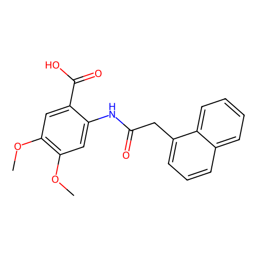 4,5-Dimethoxy-2-[(1-naphthylacetyl)amino]benzoic acid structure