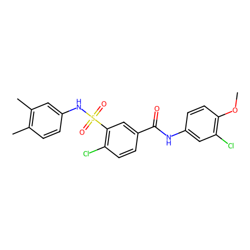 4-chloro-N-(3-chloro-4-methoxyphenyl)-3-[(3,4-dimethylphenyl)sulfamoyl]benzamide structure