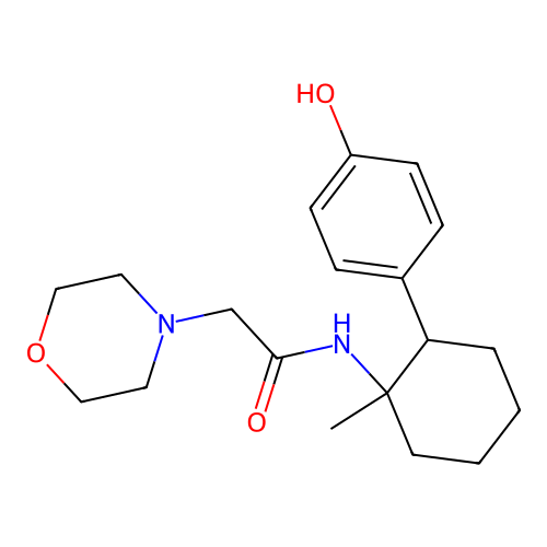 4-Morpholineacetamide, N-[2-(4-hydroxyphenyl)-1-methylcyclohexyl]- structure