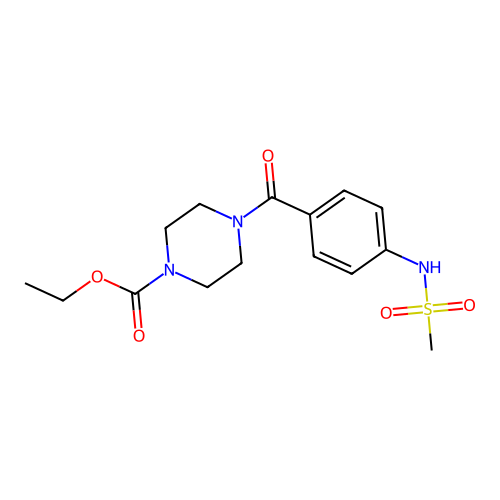 Ethyl 4-{4-[(methylsulfonyl)amino]benzoyl}-1-piperazinecarboxylate structure