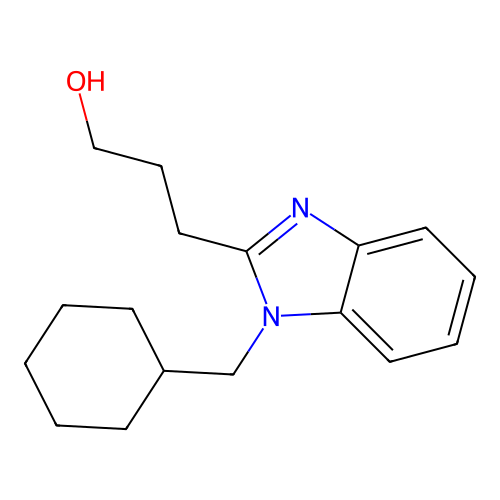 3-[1-(cyclohexylmethyl)-1H-1,3-benzodiazol-2-yl]propan-1-ol structure