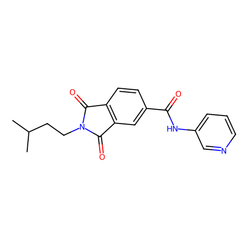 2-(3-methylbutyl)-1,3-dioxo-N-pyridin-3-ylisoindole-5-carboxamide structure