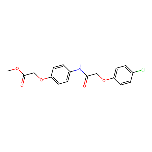 Methyl 2-[4-[[2-(4-chlorophenoxy)acetyl]amino]phenoxy]acetate structure