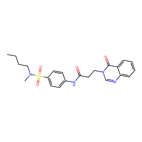 N-[4-[butyl(methyl)sulfamoyl]phenyl]-3-(4-oxoquinazolin-3-yl)propanamide structure
