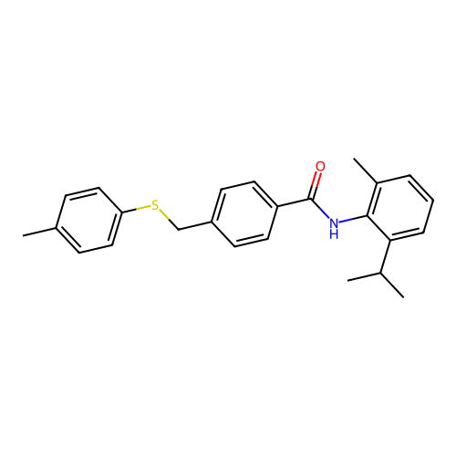 4-[(4-methylphenyl)sulfanylmethyl]-N-(2-methyl-6-propan-2-ylphenyl)benzamide structure