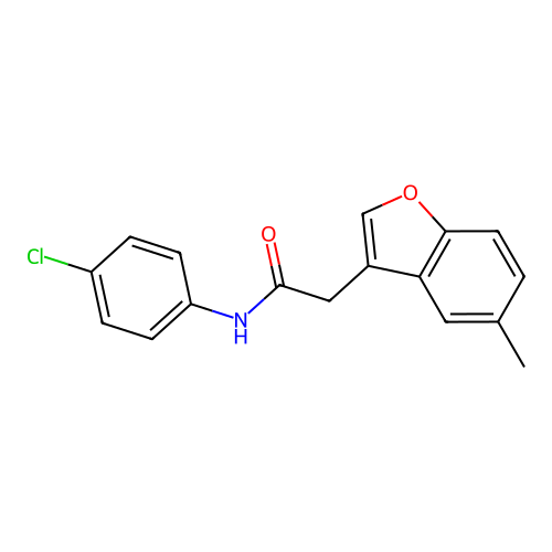 N-(4-chlorophenyl)-2-(5-methyl-1-benzofuran-3-yl)acetamide structure