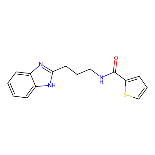 N-[3-(1H-benzimidazol-2-yl)propyl]thiophene-2-carboxamide structure