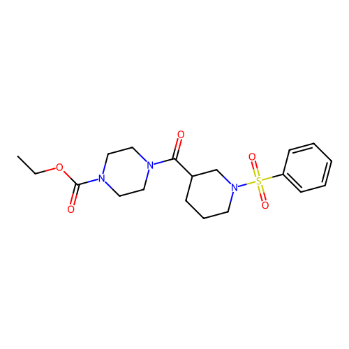 1-(benzenesulfonyl)-N-[4-chloro-3-(trifluoromethyl)phenyl]piperidine-3-carboxamide structure
