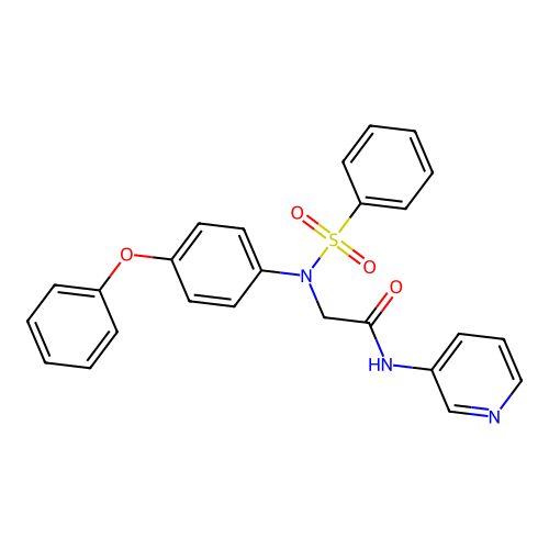 2-[N-(benzenesulfonyl)-4-phenoxyanilino]-N-pyridin-3-ylacetamide structure