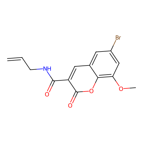 N-allyl-6-bromo-8-methoxy-2-oxo-2H-chromene-3-carboxamide structure