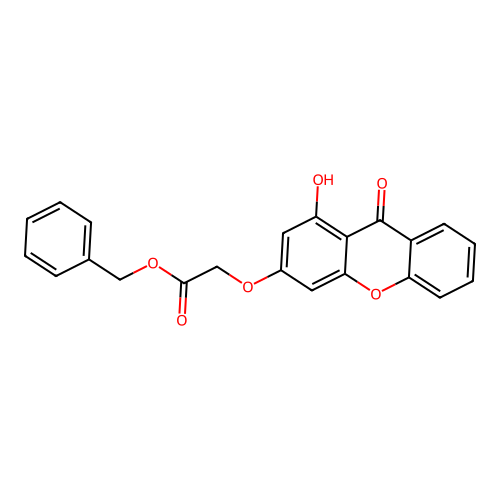 benzyl [(1-hydroxy-9-oxo-9H-xanthen-3-yl)oxy]acetate structure