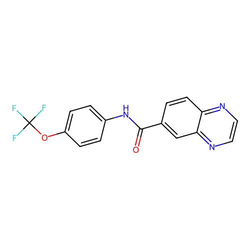 N-[4-(trifluoromethoxy)phenyl]quinoxaline-6-carboxamide structure