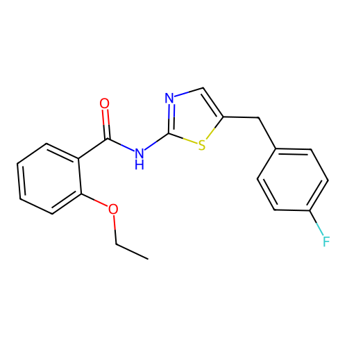 2-ethoxy-N-[5-[(4-fluorophenyl)methyl]-1,3-thiazol-2-yl]benzamide structure