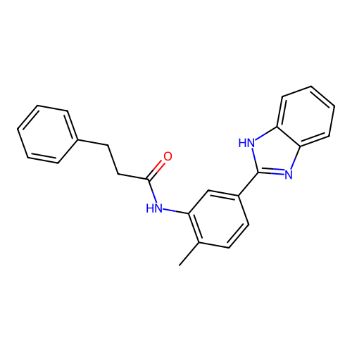 N-[5-(1H-benzimidazol-2-yl)-2-methylphenyl]-3-phenylpropanamide structure