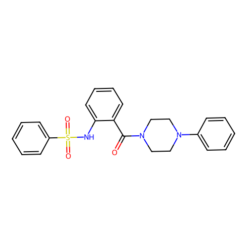 N-[2-(4-phenylpiperazine-1-carbonyl)phenyl]benzenesulfonamide structure