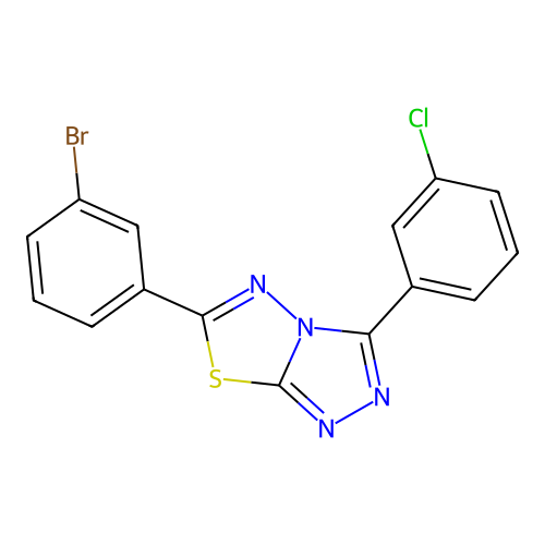 6-(3-Bromophenyl)-3-(3-chlorophenyl)-[1,2,4]triazolo[3,4-b][1,3,4]thiadiazole structure