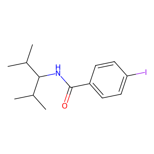 N-(2,4-dimethylpentan-3-yl)-4-iodobenzamide structure