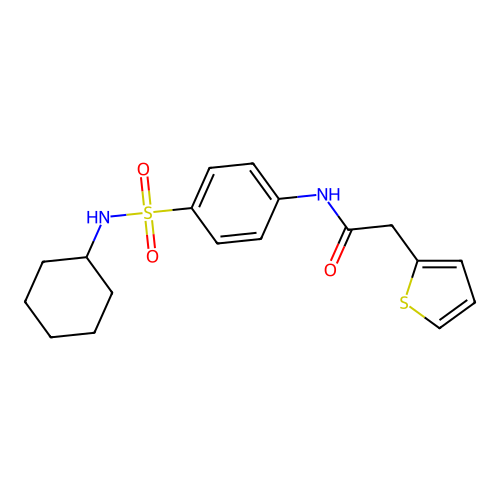 N-[4-(cyclohexylsulfamoyl)phenyl]-2-thiophen-2-ylacetamide structure