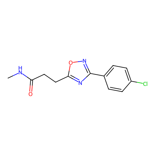 3-[3-(4-chlorophenyl)-1,2,4-oxadiazol-5-yl]-N-methylpropanamide structure