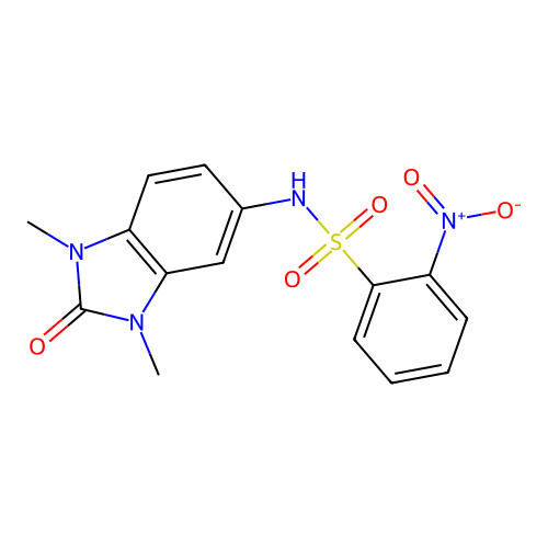 N-(1,3-dimethyl-2-oxobenzimidazol-5-yl)-2-nitrobenzenesulfonamide structure