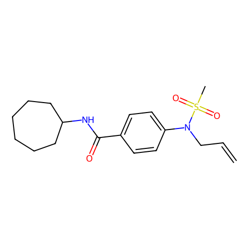 N-cycloheptyl-4-[methylsulfonyl(prop-2-enyl)amino]benzamide structure